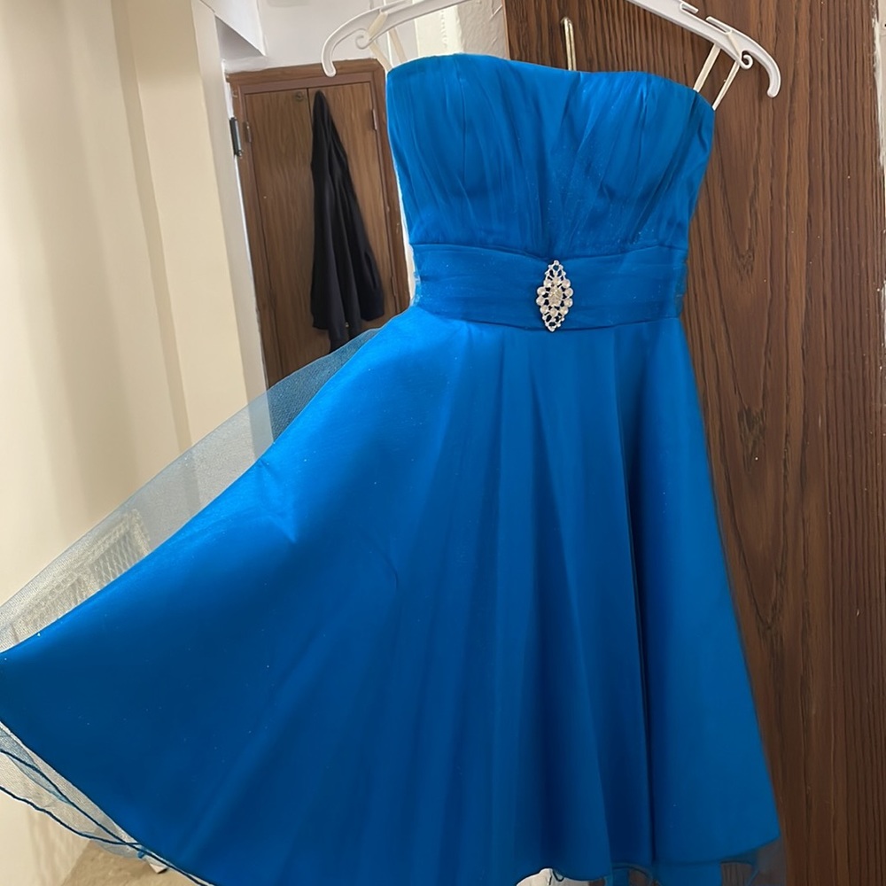 Blue Prom Dress with Zipper WORN ONCE SIZE SMALL